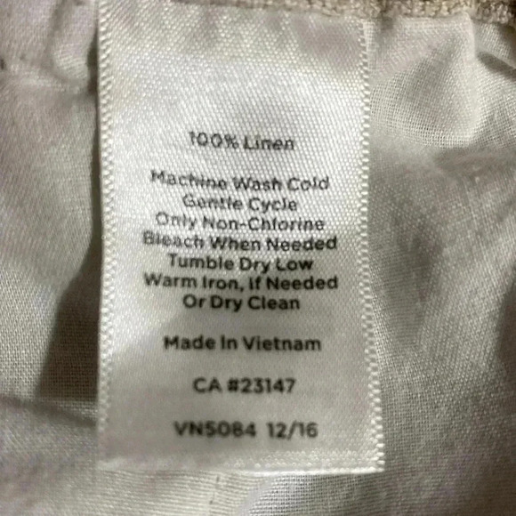 Talbots 100% Linen Wide Leg, Beige Size 8 Coastal, Lagenlook Pants. - Picture 6 of 10